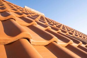 tile roof with orange color